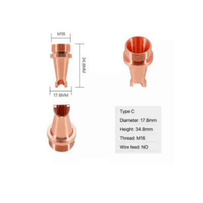 Fiber Lazer Kaynak Nozulu 17.8mm M16